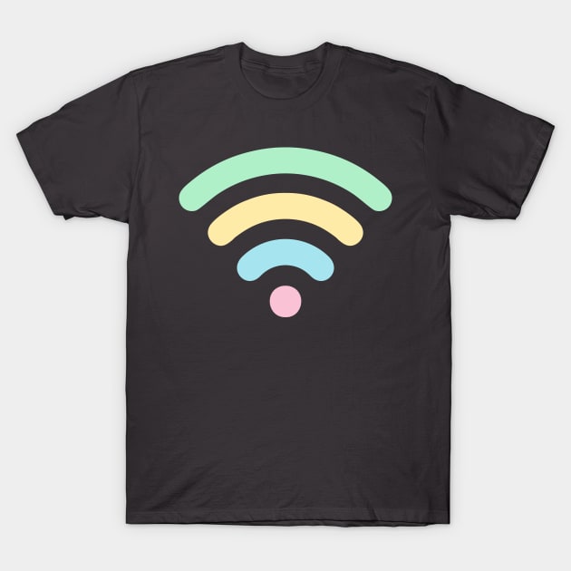 Pastel Rainbow Wi-Fi T-Shirt by XOOXOO